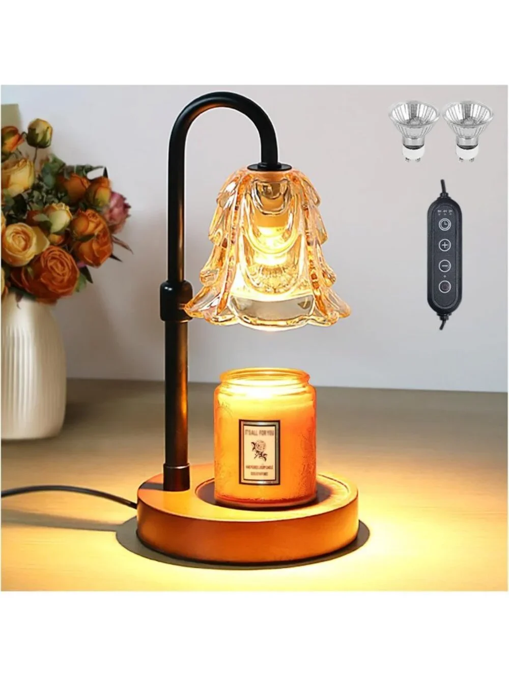 Adjustable Candle Warmer Lamp with Timer & Dimmer - Perfect for Home Decor
